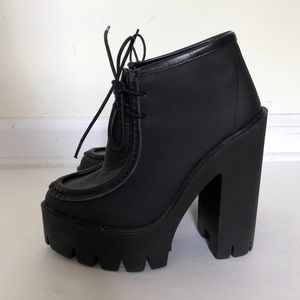 Dolls kill black platform booties